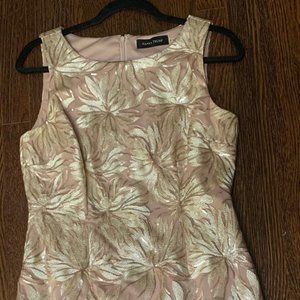 Ivanka Trump evening sequin rose pink overlay dress scalloped hemline Size 6